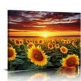 thumbnail image 1 of Nawypu Large Size Sunflower Canvas Wall Art/Sunset Yellow Plant Landscape Wall Painting Poster Print on Canvas Modern Wall Pictures for Living Room Decoration 20x16 inch, 1 of 4