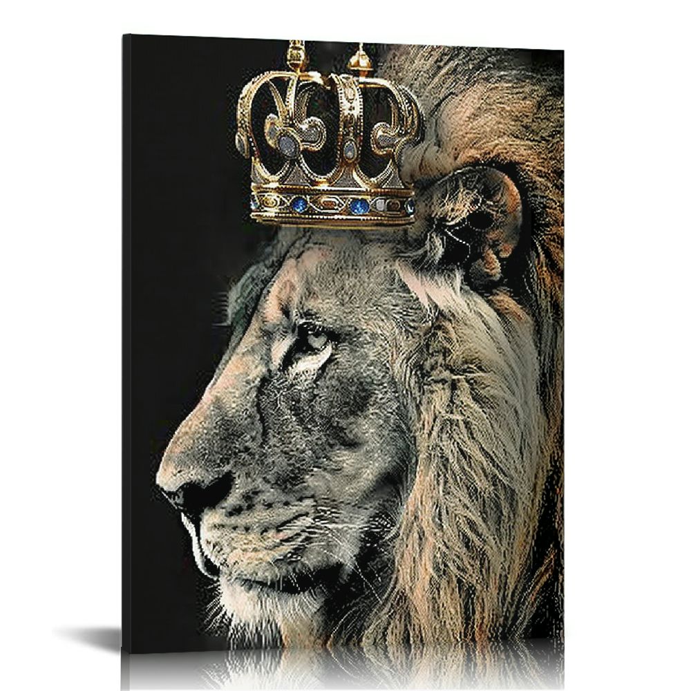 Nawypu Large Wall Decor The Lion King and Queen with Crown Wall Art ...