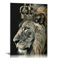 thumbnail image 1 of Nawypu Large Wall Decor The Lion King and Queen with Crown Wall Art African Wild Animals Canvas Prints Pictures Black and White Modern Giclee Framed Artwork for Master Room Ready to Hang, 1 of 5
