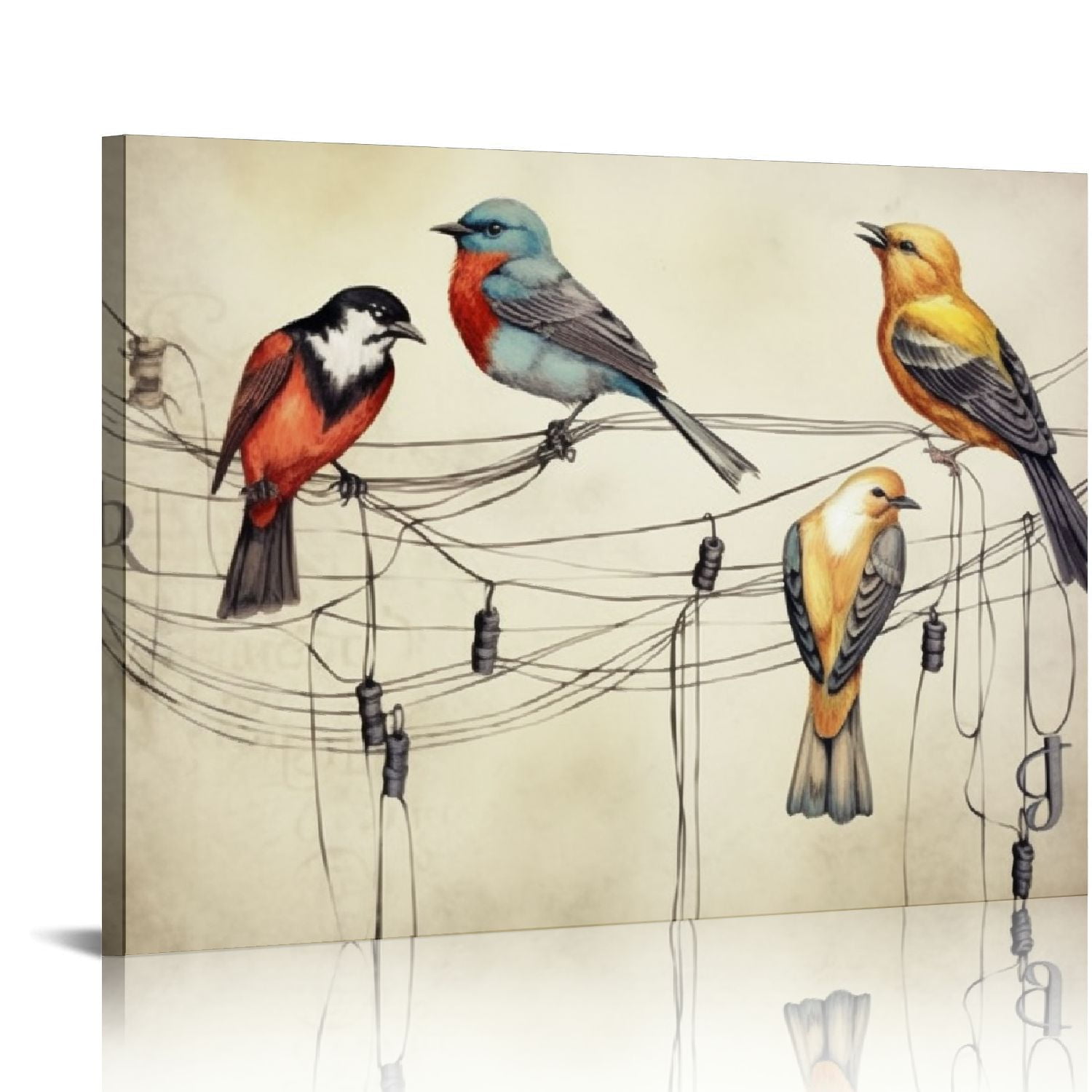 Nawypu Laundry Room Canvas Wall Art Bird Picture Painting Prints ...