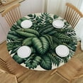 thumbnail image 1 of Nawypu Leaf Vintage Tropical Palm Tree Fern Banana Leaves Botanical Plant Round Tablecloth Full Width Single-Sided Printing White, 1 of 7
