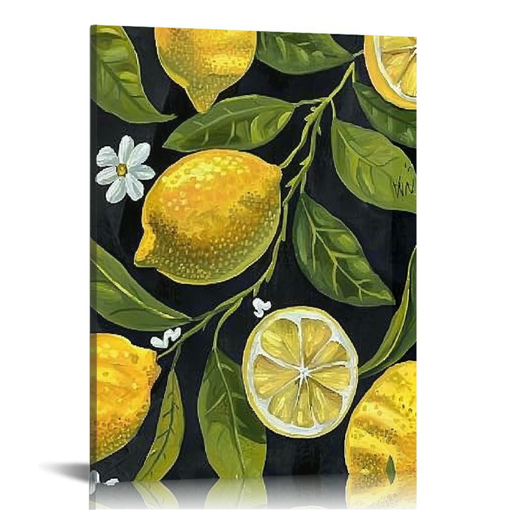 Nawypu Lemon Canvas Wall Art Yellow Lemon Painting Fruit Picture Poster ...