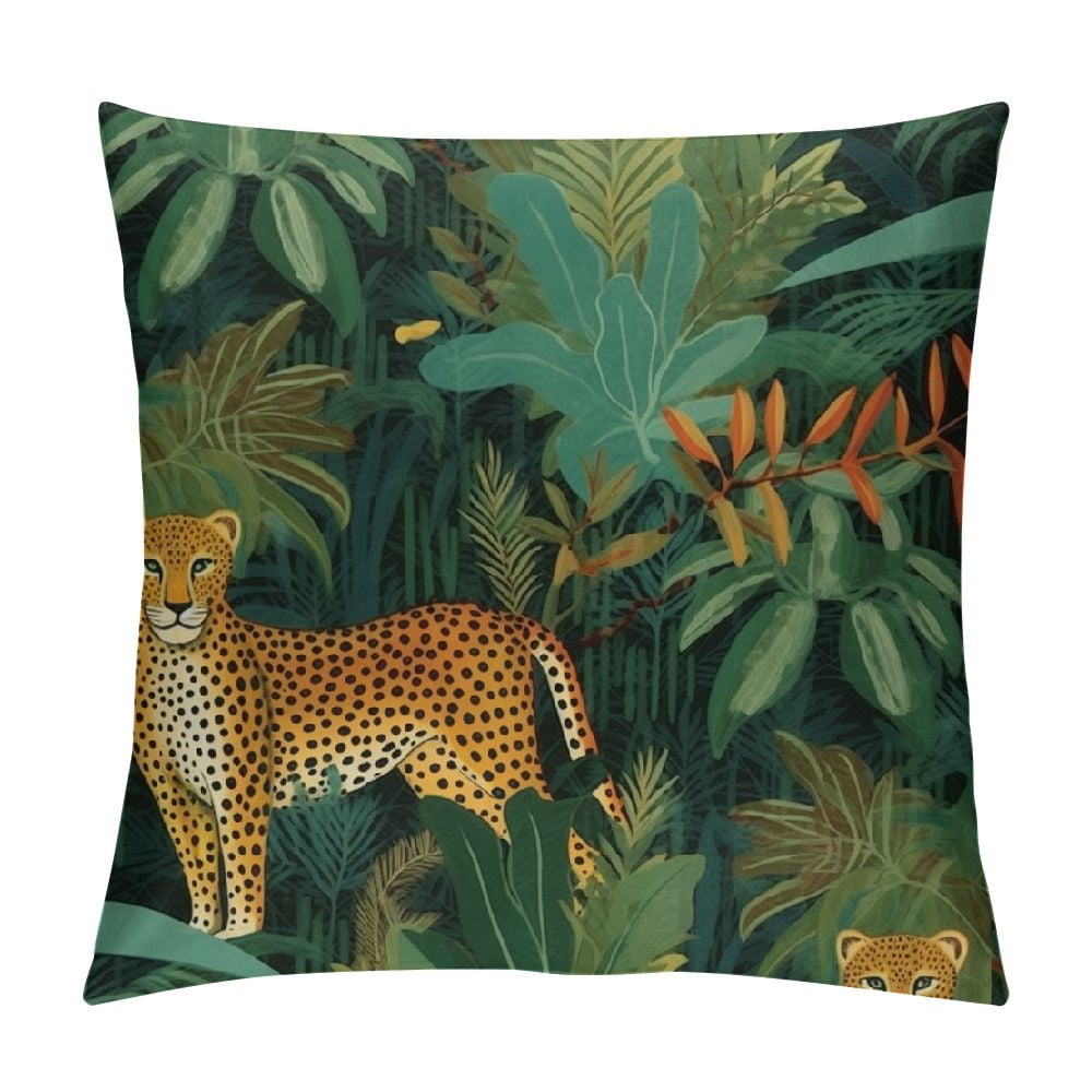 Nawypu Leopard Pillow Covers, Cheetah Decorative, Jungle Tropical