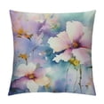 thumbnail image 1 of Nawypu  Light Purple Watercolor Lilacs Throw Pillow Covers,Painting Floral Decorative Pillow Covers Digital Printing Blended Fabric for Couch Sofa Bed Invisible Zipper, 1 of 5