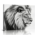thumbnail image 1 of Nawypu  Lion Art Wall Decor Picture: Wildlife Portrait Graphic Artwork Print Painting on Wrapped Canvas, 1 of 4