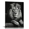 thumbnail image 1 of Nawypu  Lion Canvas Wall Art Modern Black and White Animal Picture Painting for Home Office Living Room Bedroom Decor Gallery Canvas Wrapped Ready to Hang, 1 of 4