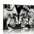 thumbnail image 1 of Nawypu  Lion and Lioness Canvas Wall Art Black and White Animal Couple Wall Decor Painting Male and Female Lion Picture Print Wall Art for Home Bedroom Office Decor, 1 of 6