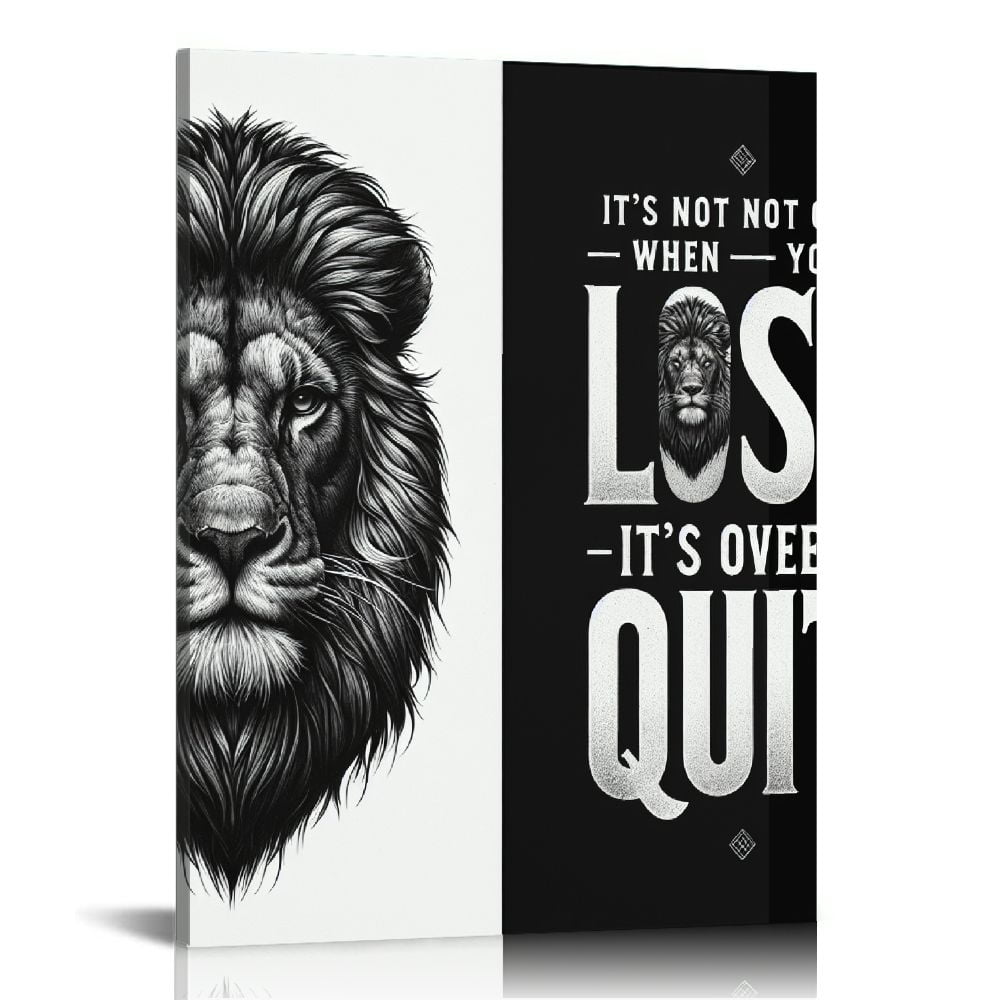 Nawypu Lion Motivational Canvas Office Print Wall Art Animal