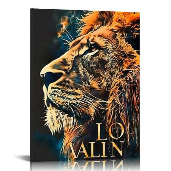Nawypu Lion Motivational Canvas Office Print Wall Art Animal Inspirational Picture Animal Poster Painting Modern Inspiring Artwork for Home Living Room Bedroom Office Decor Ready to Hang