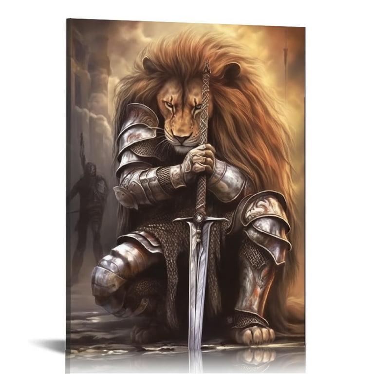 Lion Warrior Art HD Wallpaper: Armor, Fantasy Art, Lion, Warrior