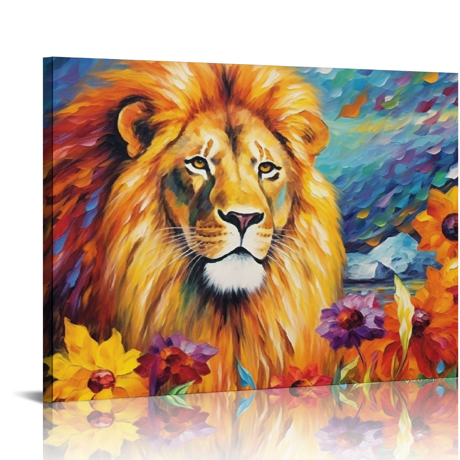 Nawypu Lion by Leonid Afremov Canvas Wall Art Picture Print for Home ...