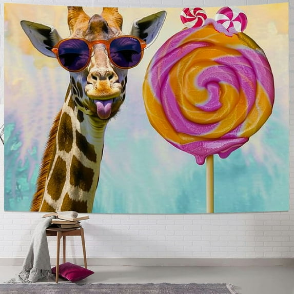 Nawypu Live Life to the Fullest Giraffe Art Print Decor - Humor Wall Art Poster Colorful Fashion Diva Wall Art Photo Gift - Teen or Girl's Room, Apartment, Dorm Accessories Under