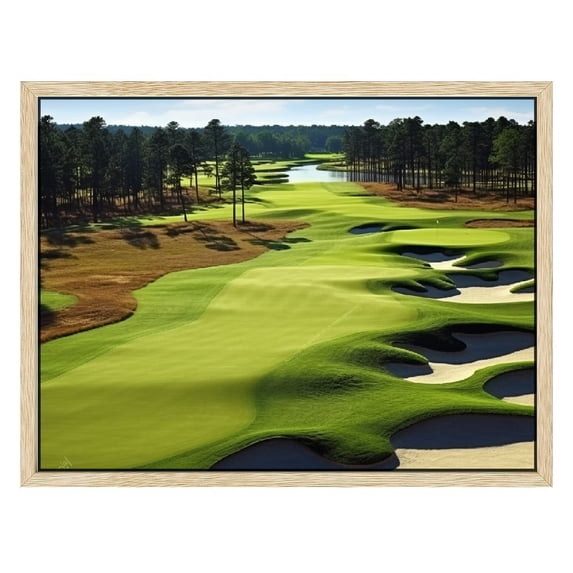 Nawypu  Living Room Farmhouse Wall Art Pebble California Golf Course Landscape Pictures Canvas Painting for Home Decorations Sport Artwork Large Size Frame to Hang