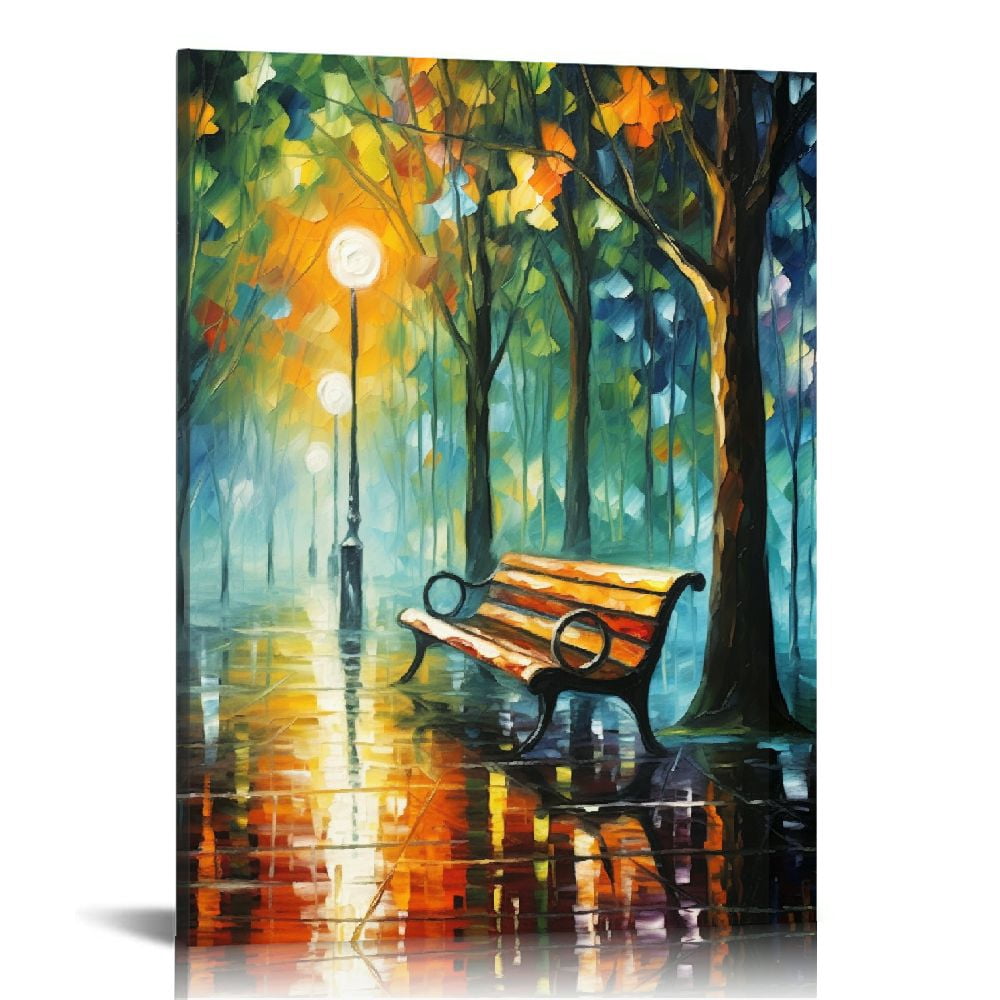 Fall Loneliness Nawypu Loneliness of Autumn by Leonid Afremov Canvas Wall Art Picture ...