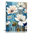 thumbnail image 1 of Nawypu  Lotus Flower Canvas Wall Art for Living Room White and Indigo Blue Floral Picture Wall Decor for Dining Room Bedroom Bathroom Kitchen Print Painting for Home Decorations, 1 of 4