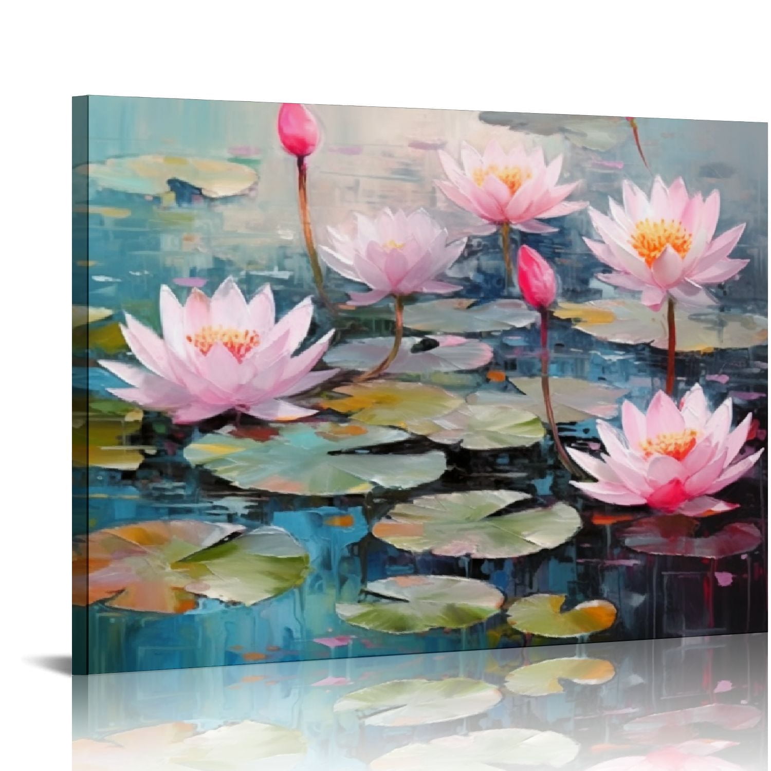 Nawypu Lotus Wall-Art for Living Room - Pink Flower Wall Art for Teen ...