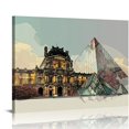 thumbnail image 1 of Nawypu  - Louvre Museum, World's Most Famous Architecture Drawings Series 1, Canvas Wall Art Home Decor, Gallery Wrapped, Stretched, Framed Ready to Hang, 1 of 6