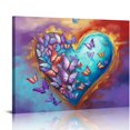 thumbnail image 1 of Nawypu LyeArtork Abstract Heart Canvas wall art Colorful Flying Butterfly Picture Poster Prints on Canvas Modern Love Heart Painting for Girl Bedroom Living Room Decor, 1 of 4