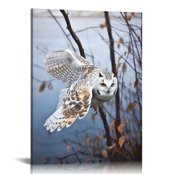 Nawypu Majestic Snowy Owl Flying Wingspan Wildlife Photography Wood Wall Art, Design By Carrie Ann Grippo-Pike
