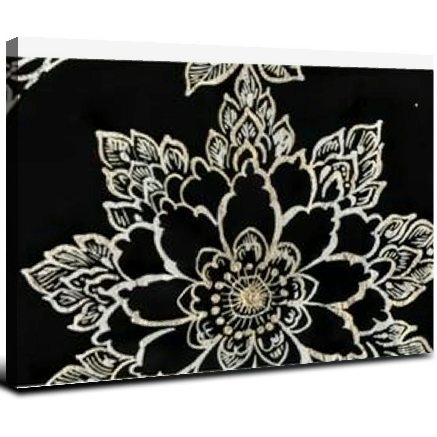 Nawypu Mandala Wall Art Abstract Black and Gold Vintage Bohemian Boho