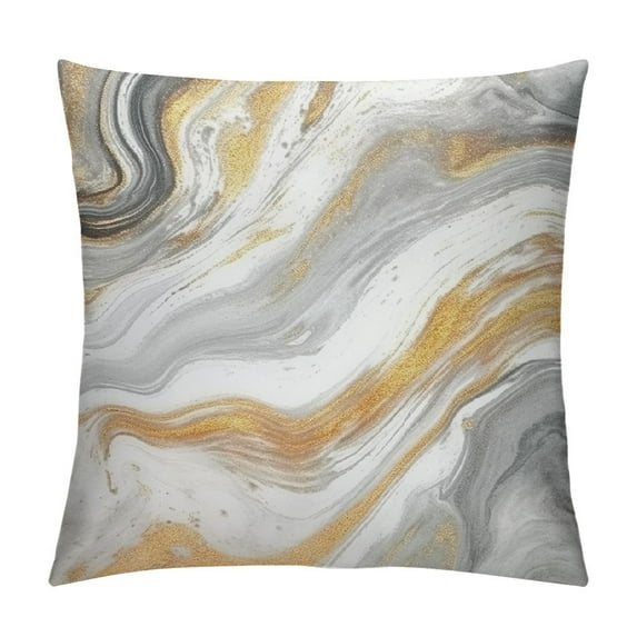 Nawypu Marble Pillow Covers White Gold Marble Pattern Decorative Decor Cushion Cover for Bedroom Sofa Living Room Couch Chair Office