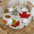 thumbnail image 1 of Nawypu Marigold White Fitted Tablecloth for Round Table Natural Color Autumn Love Themed Round Fitted Table Cover The Ultimate Protection for Your Table Modern Art Tables, 1 of 7
