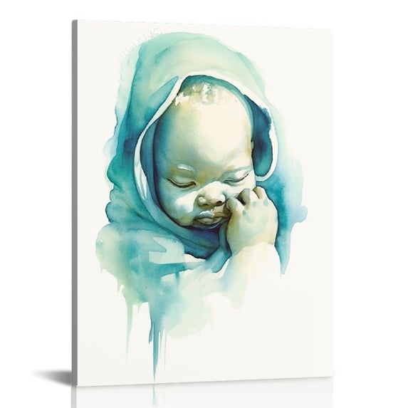 Nawypu Medical Marijuana Poster 3D Ultrasound Pregnancy Watercolor Art Print Watercolor Fertility Watercolor Art Mother Baby Gift Art Medical Massage Decor, Framed Modern Canvas Wall Art
