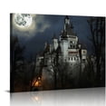thumbnail image 1 of Nawypu Medieval Architecture - Gothic Castle Of 's Castle - Romania Mystical Night View Poster Wall Art Painting Canvas Wall Decor Modern Family Home Bedroom Background Decor, 1 of 4