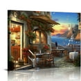 thumbnail image 1 of Nawypu Mediterranean Evening Canvas Wall Art Print, Italy Artwork 20x16 inch, 1 of 4