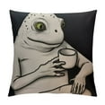 thumbnail image 1 of JEUXUS Mental Health Funny Self Care Frog Doing Yoga With Tea Throw Pillow Cover Decor for Home Bedroom Living Room Decor, Gifts, 1 of 5