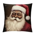 thumbnail image 1 of Nawypu  Merry Christmas Black Santa Claus Girl Throw Pillow Cover  African American Holiday Throw Pillow Case Decorative Cushion Cover Indoor Sofa Couch Xmas Decor, 1 of 5