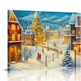 thumbnail image 1 of Nawypu  Merry Christmas Canvas Wall Art for Home Decor - Christmas Town Paintings Print On Canvas HD Giclee Artwork Ready to Hang, 1 of 4