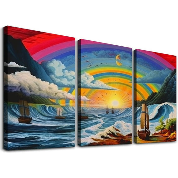 Nawypu Meteorological Wall Decor | Home Decor Vintage Meteorology Diagram Painting | Astronomical Accessories for Bedroom Poster | Weather Station Wall Art 12''x16''X3 Panels