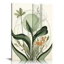 Nawypu Mid Century Modern Wall Art Sage Green Canvas Wall Art Boho Prints Green Wall Decor Black Beige Abstract Wall Art Picture Mid Century Painting for Living Room Bedroom