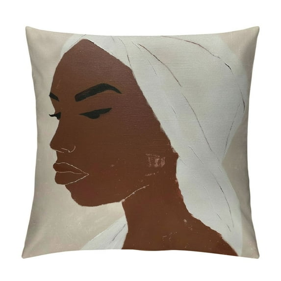 Nawypu Minimalist Black Girl Community Abstract Black Reaching Hands Throw Pillow Cover, Pillow Cover,Black Girl Gifts,Boho Gifts for Women Girls,Bohemian Home Bedroom Living Room Decor,Set of
