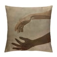thumbnail image 1 of Nawypu Minimalist Black Girl Community Abstract Black Reaching Hands Throw Pillow Cover Pillow Cover,Black Girl Gifts,Boho Gifts for Women Girls,Bohemian Home Bedroom Living Room Decor,, 1 of 5
