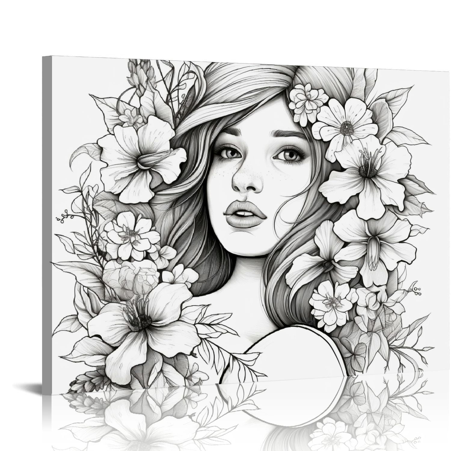 Nawypu Modern Abstract Women Faces Canvas Wall Art Minimalist Line