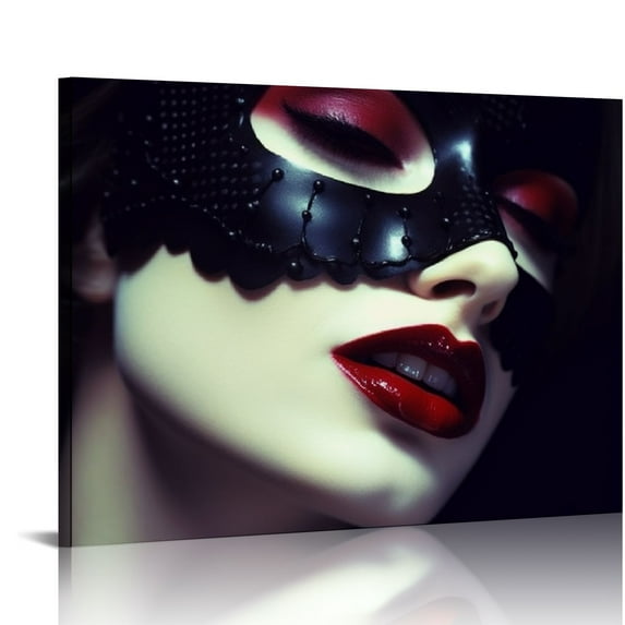 Nawypu Modern Art Sexy Red Lips Woman Canvas Painting Canvas Wall Art Home Decor Poster Canvas Painting Wall Art Poster for Bedroom Living Room Decor 20x30inch(50x75cm) Frame-style