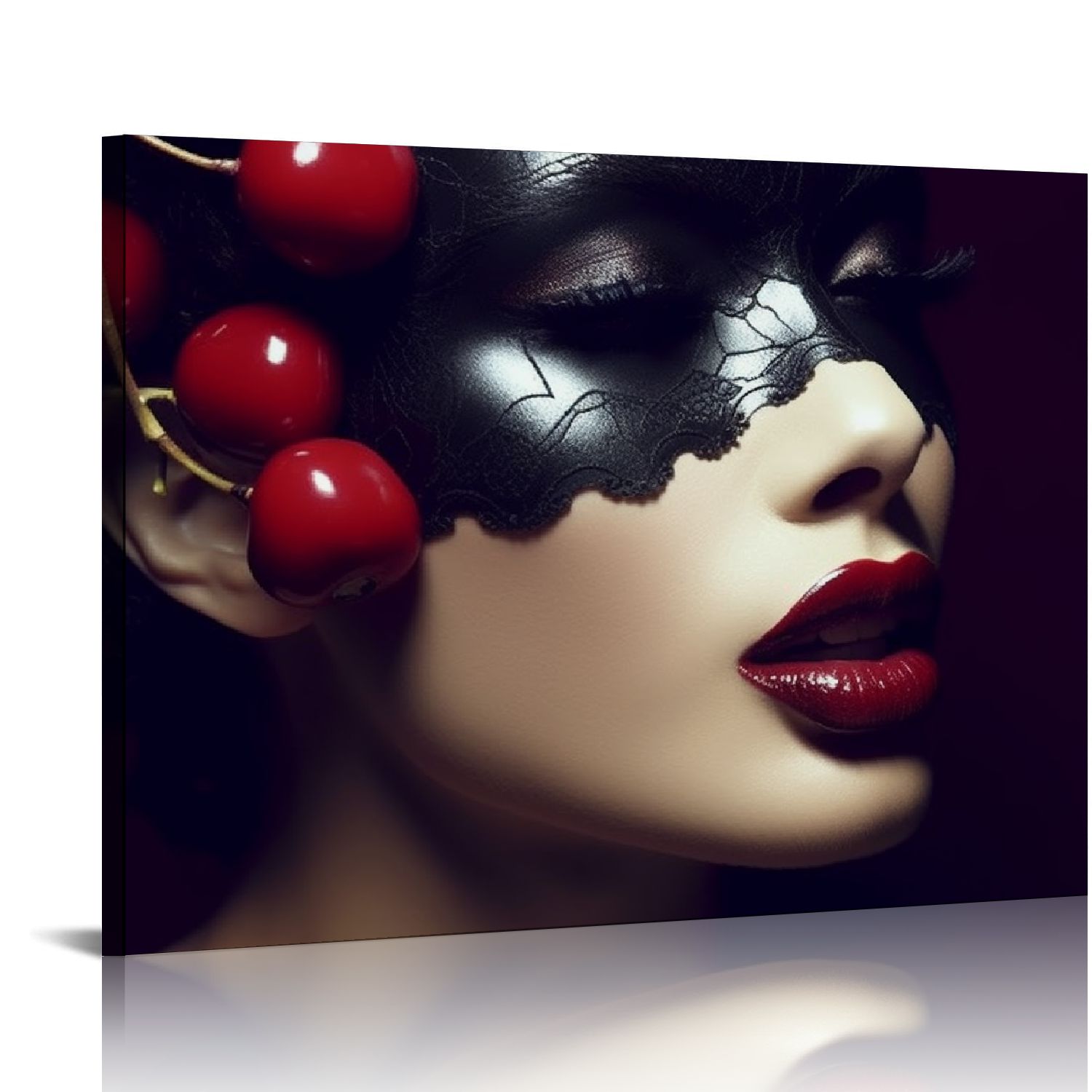 Nawypu Modern Art Sexy Red Lips Woman Canvas Painting Canvas Wall Art ...