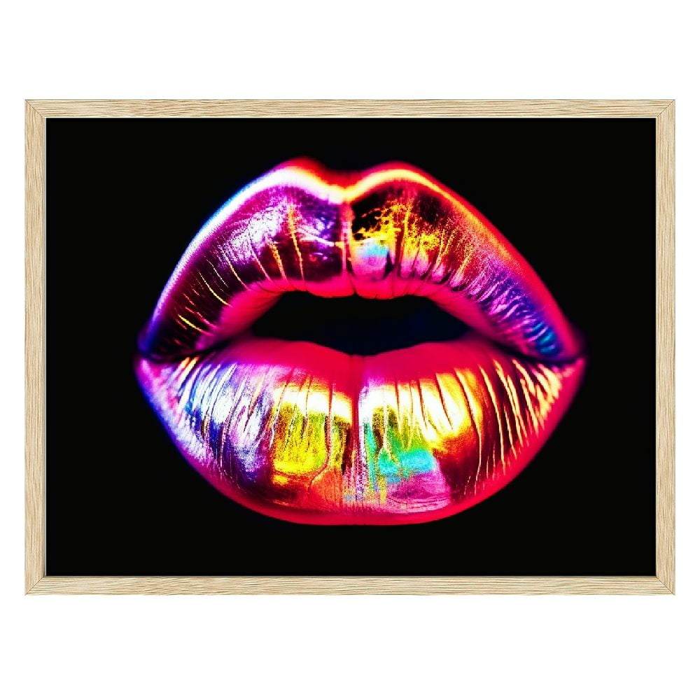 Nawypu Modern Colorful Graffiti Lips Wall Art Prints Sparkling Lipstick ...