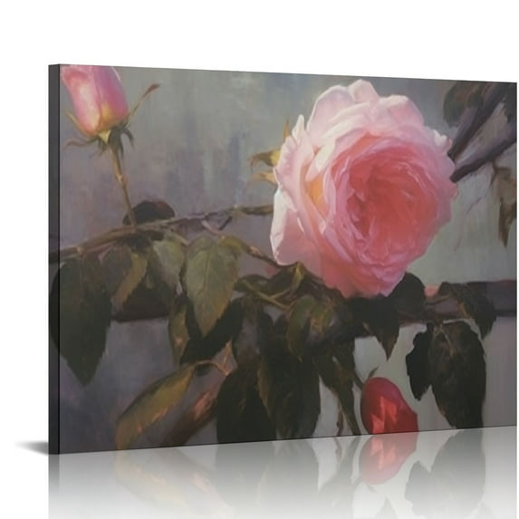 Nawypu Modern Flower Pictures Canvas Wall Art Decor, Framed Art Poster Wall Decor for Living Room, Bedroom, Bathroom, Study, Entryway, Home Decor.
