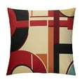 thumbnail image 1 of Nawypu  Modern Geometric Pillow Cover Red Brown Black Stripes Cushion Case Retro Circle Swirls Throw Pillow Cover Abstract Texture Color Decorative Accent Pillow Case for Outdoors Car, 1 of 5