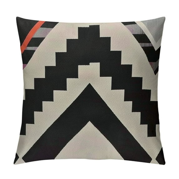 Nawypu Modern Geometry Style Throw Pillow Covers Black&Beige Stripes Square Home Decorative Cushion Cover Pillowcase for Sofa,Couch,Bed