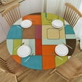 thumbnail image 1 of Nawypu Modern Mid Century Edged Table Cover, Abstract Geometric Vintage Colorful Shape Pattern Table Cover for Holiday Home Picnic Party Wedding Parties Camping Round, 1 of 7