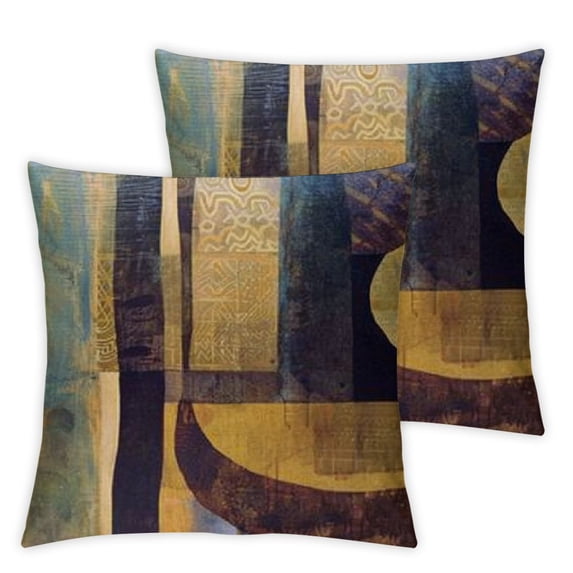 Nawypu  Modern Vintage Geometric Decorative Throw Pillow Covers Pillow Cases Cushion Cases  for Living Room, Couch and Bed &nbsp;2pc