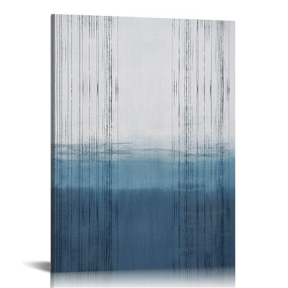 Nawypu Modern Wall Art,Abstract Canvas Blue Wall Art for Living Room