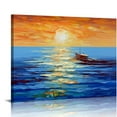 thumbnail image 1 of Nawypu  Modern Wall Art Oil Painting Sunrise Over the Sea Nature Picture Ready to Hang Canvas Wall Art for Living Room, 1 of 4