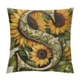 thumbnail image 1 of Nawypu Monogram Letter S Summer Sunflower Pillow Covers, Floral Decorative Initial Throw Pillows for Girls Home Farmhouse Last Name Pillow Case for Sofa Couch Decor, 1 of 5
