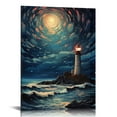 thumbnail image 1 of Nawypu  Moon Lonely Lighthouse Bathroom Wall Decor Canvas Wall Art Artwork for Walls for Kitchen Bedroom Decor, 1 of 4