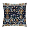 thumbnail image 1 of Nawypu  Moroccan Blue Throw Pillow Cushion Cover, Oriental Petals Swirling Vintage Art Mosaic, Royal Folk Decorative Square Accent Pillow Case for Living Room and Bedroom,Blue Mustard, 1 of 5